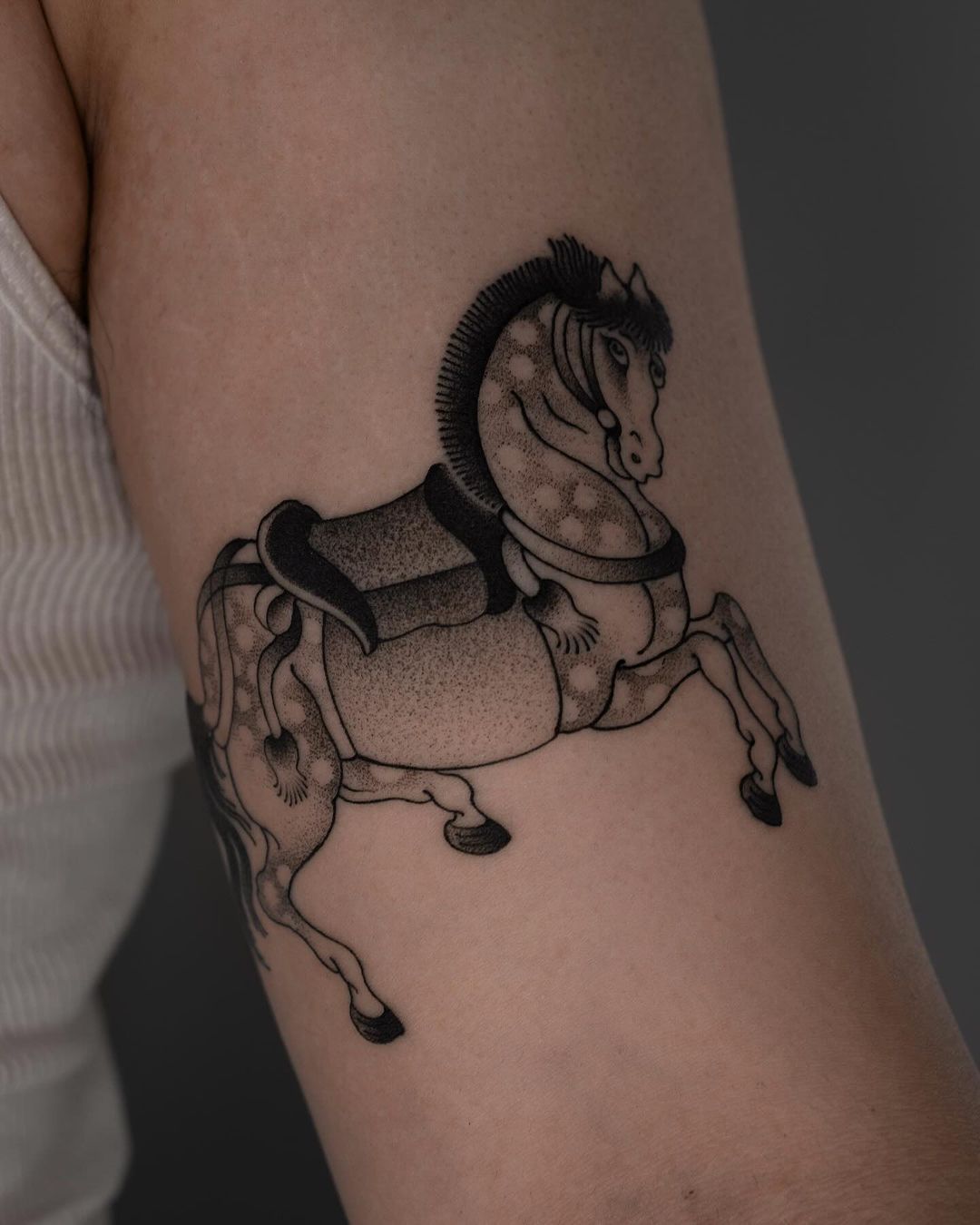Fire Horse Outline first sitting color in May! #tattoo #ta… | Flickr
