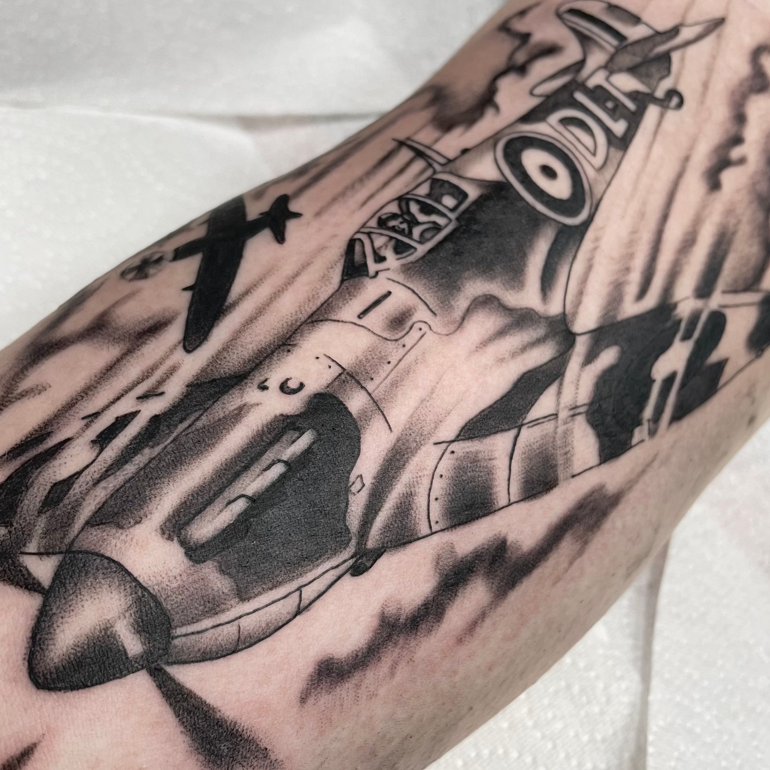 I loved making this little model plane tattoo for Georgia: it was the last  plane her grandfather made before passing away, a very special... |  Instagram