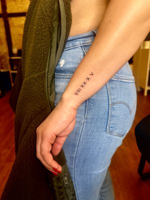 Express yourself with a small lettering tattoo by the skilled hand of Miss Vampira. Simple yet meaningful.