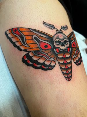 Experience timeless artistry with this elegant traditional moth design by the talented Barney Coles.