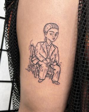 Get a stunning illustrative tattoo of Frida Kahlo by the talented artist Jonathan Glick for a unique and artful expression of your style.