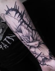 Flower and Thorns Tattoo