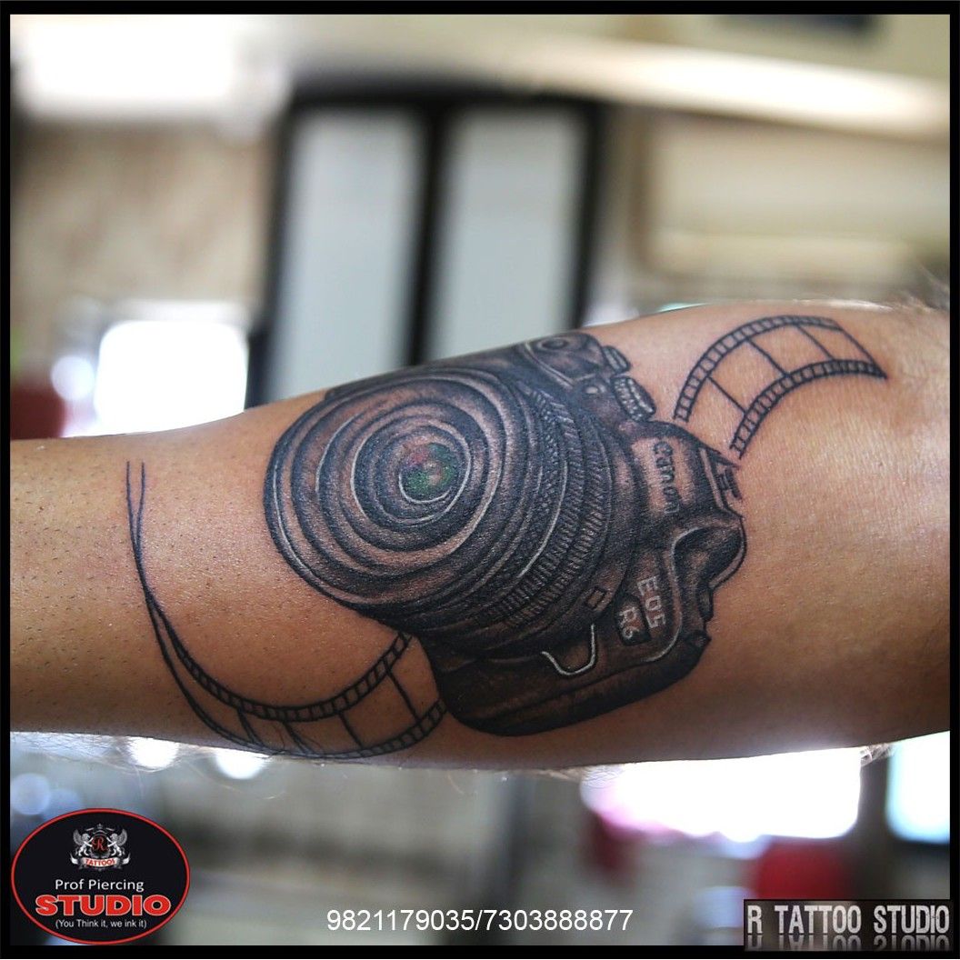 Camara tattoo | Tattoos, Arm tattoo, Geometric tattoo