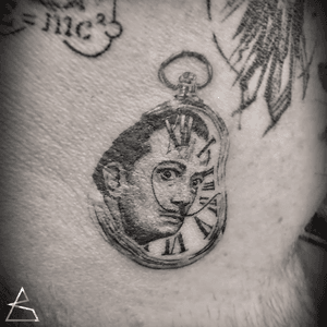Dali. black and grey micro realism tattoo