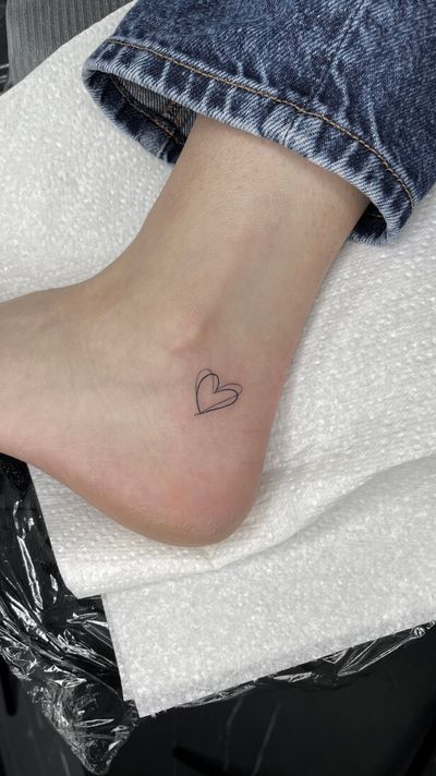 Heart love , friendship , matching tattoo, fine line 