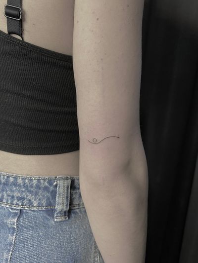 Line circle , fine line tattoo