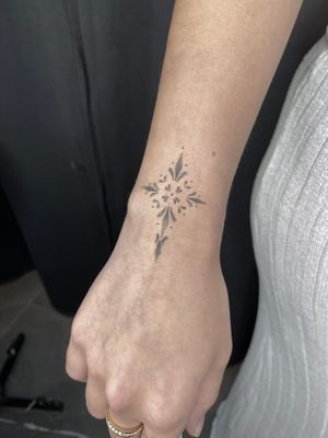 Ornamental dot work , small dot style , fine line ornamental tattoo