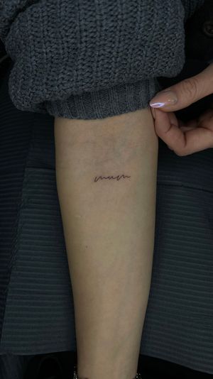 mum tattoo, script family tattoo , fine line tattoo