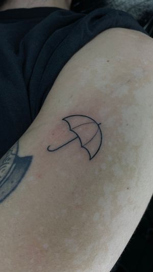 Umbrella design , fine line tattoo
