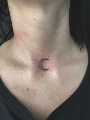 Moon tattoo , fine line tattoo , small tattoo, ornamental moon tattoo