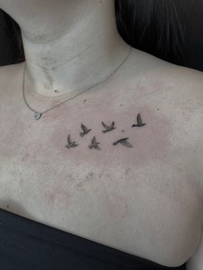 Freedom , birds , fine line tattoo, 