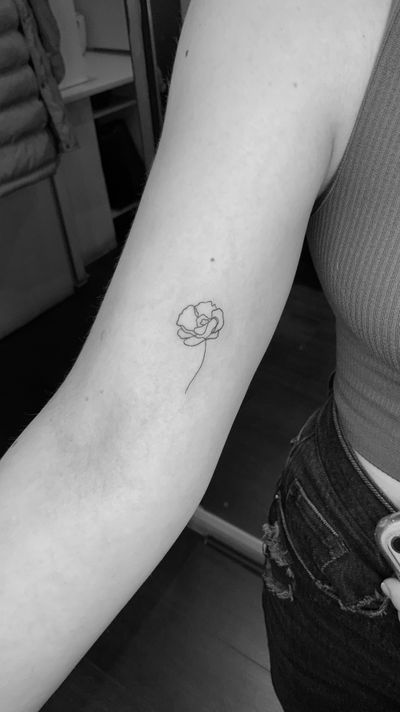 Flower tattoo , fine line flower tattoo, fine line tattoo