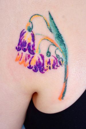 Floral tattoo * Abstract oilpastel drawing * watercolor