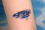 Night sea * Abstract * watercolor * oil pastel drawing * cover-up