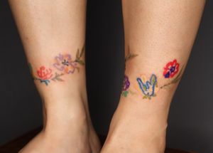 Floral tattoo * Abstract drawing * watercolor * oilpastel