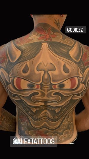 Japanese hannya mask back piece