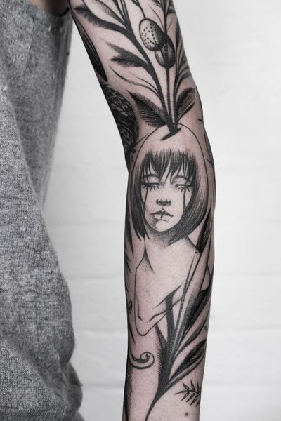 Healed ladyhead as a part of a bigger arm project.