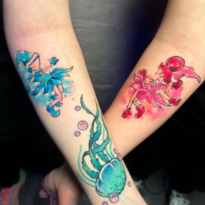 Doremi watercolor sister tattoo 