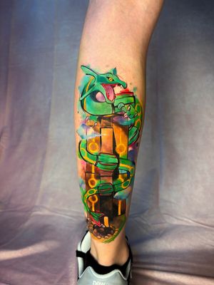 Rayquaza pokemon tattoo cover up anime 