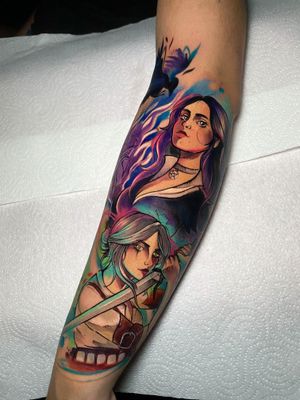 The Witcher Siri and Yennefer tattoo  