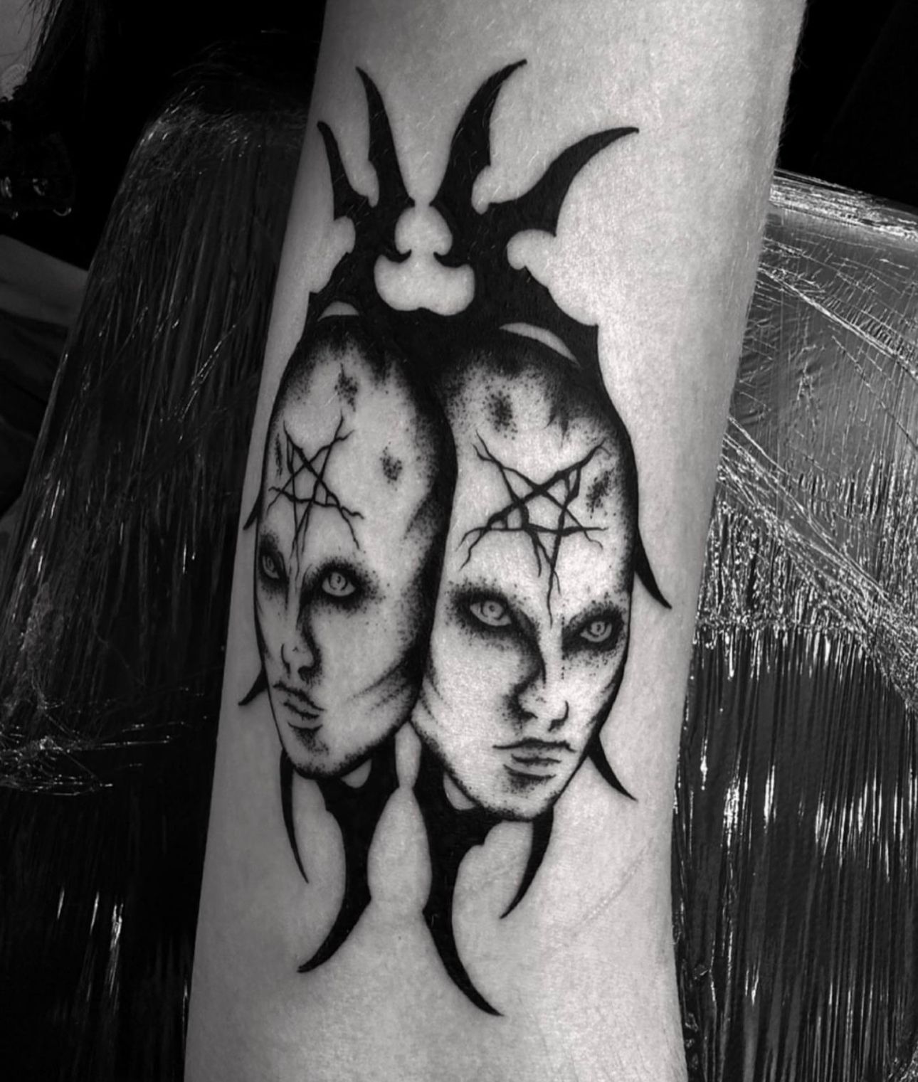Inverted Face Tattoos Mirrored Faces • Tattoodo