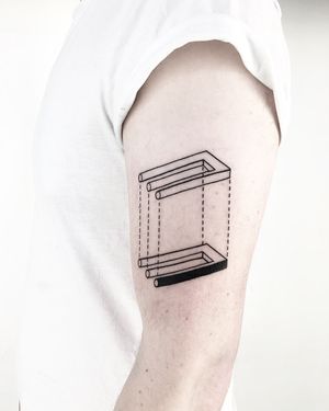 Explore the intricacies of geometric blackwork with this stunning tattoo by Malvina Maria Wisniewska. Bold lines and precise shapes create a mesmerizing design.