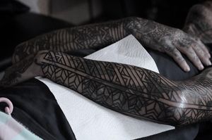 Get a stunning patterned design by Francesco Capro, perfect for those who love detailed blackwork tattoos.