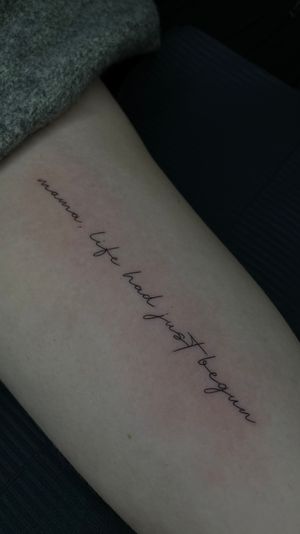 Fine line script , queen quote tattoo, fine line tattoo