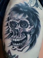 Stylized Skull with Flowing Hair