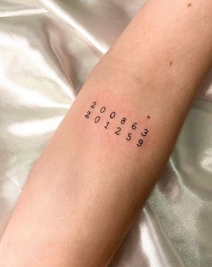 Get a delicate and intricate fine line tattoo with small lettering done by the talented artist Gabriela. Perfect for minimalist and stylish ink lovers.