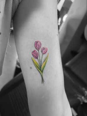 Experience the beauty of a colorful tulip brought to life in stunning realism by Gabriele Lacerenza.