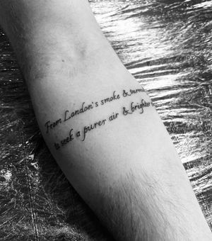 Gabriele Lacerenza's delicate small lettering tattoo design. Perfect for a subtle and meaningful ink statement.