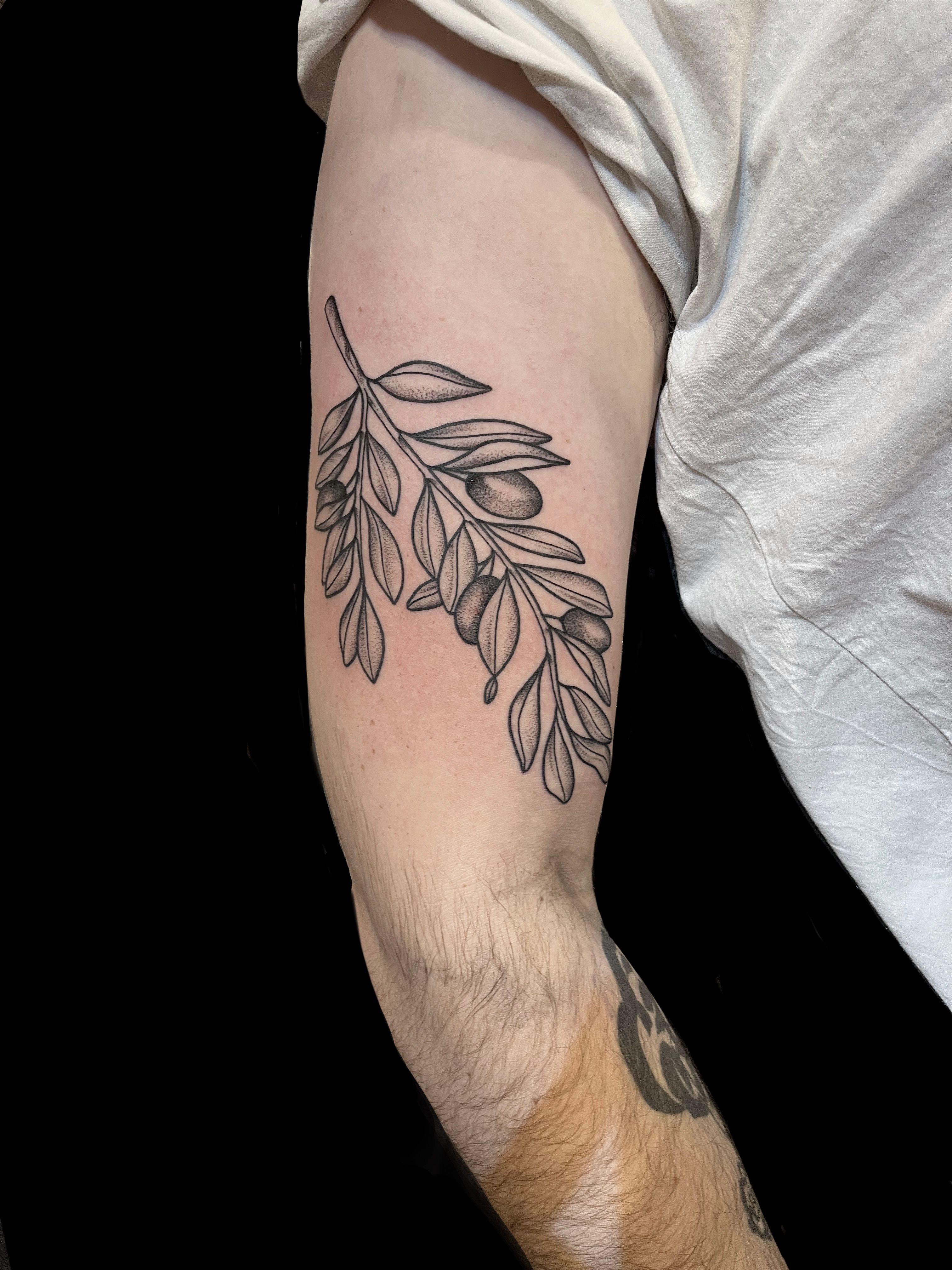Olive branch tattoo. by ovumink on DeviantArt