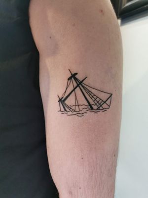 Sail away with this stunning illustrative ship tattoo by the talented artist Jonathan Glick. Perfect for ocean lovers and adventurers.