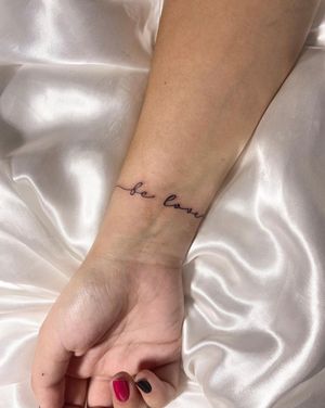 Express yourself with a beautifully detailed small lettering tattoo by the talented artist Gabriela. Perfect for a subtle and meaningful touch.