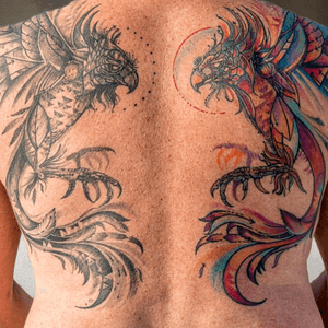 Phoenix back cover tattoo