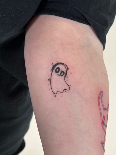 Get a unique illustrative tattoo of Napstablook from Undertale by the talented artist Saka Tattoo.
