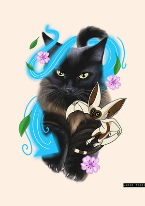 Geeky pet portraits example. Momo the cat