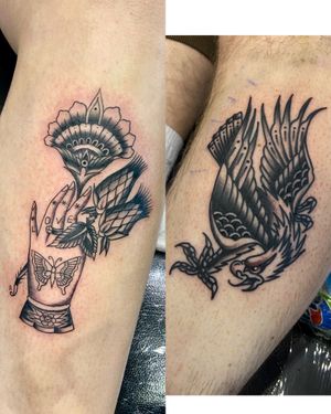Two #blackwork peices made at tattoo tea party 