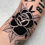 Blackwork rose tattoo