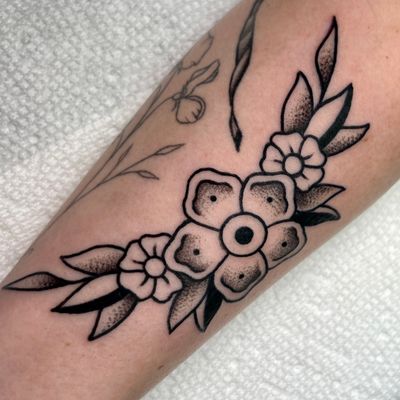 Traditional flower tattoo