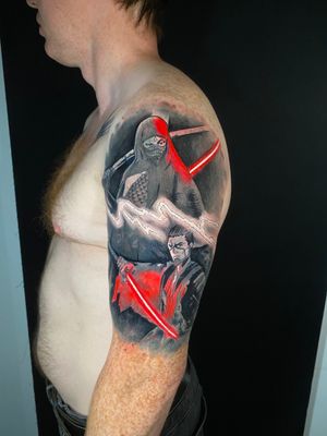 Embrace the way of the samurai in this anime-style Star Wars tattoo by Marie Terry.
