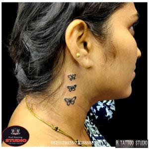 Butterfly tattoo on neck..#butterflies #butterfly #butterflytattoo #flowerstattoo #minimal #tattoo #tattooed #tattooing #tattooidea #tattooideas #necktattoo #tattoogallery #art #artist #artwork #rtattoo #rtattoos #rtattoostudio #ghatkopar #ghatkoparwest #mumbai #india