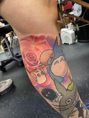 Capture the magic of My Neighbor Totoro with this enchanting anime tattoo by Marie Terry. Perfect for any Ghibli fan!