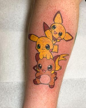 Get ready to catch the cuteness with this adorable anime tattoo featuring Pichu and Pikachu by jadeshaw_tattoos.