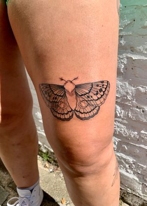 Check out this stunning illustrative moth tattoo by jadeshaw_tattoos. Delicately detailed and beautifully executed.