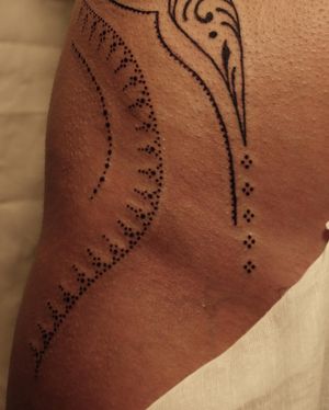 Get mesmerized by Tahsena Alam's skillful execution of this delicate dotwork design. A true work of art for the skin.