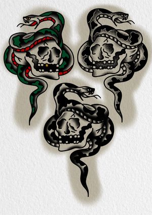 Skull snake designs 