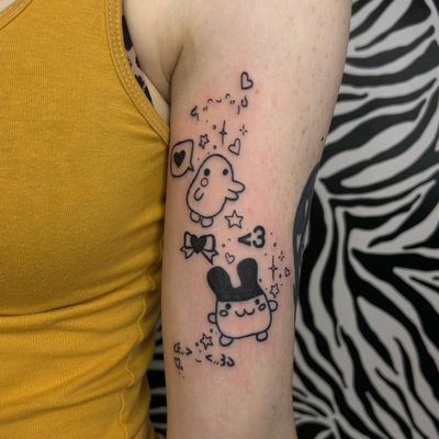 Get a cute and edgy illustrative kawaii tattoo by Zanzi La Vey, combining innocence and attitude in one design.