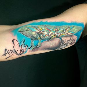 Auxolotl,axolotl,color tattoo,fish tattoo,underwater